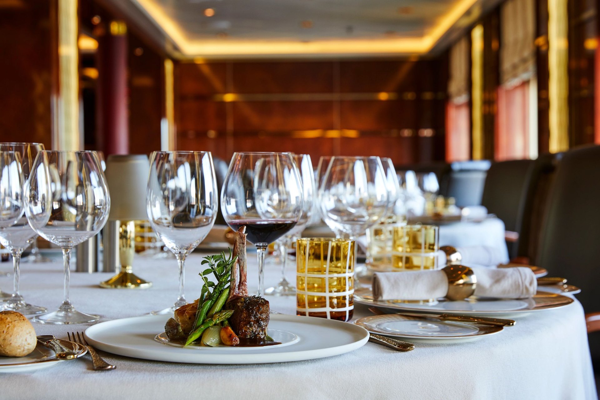 La Dame fine dining restaurant onboard